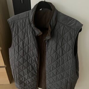 Peter Millar Quilted Charcoal and Chocolate Vest